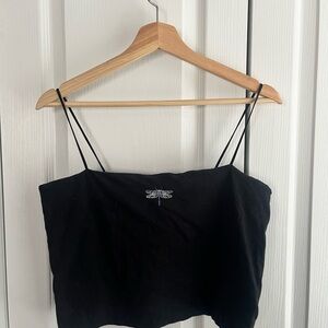 American Eagle Embroidered Dragonfly Black Spaghetti Strap Top